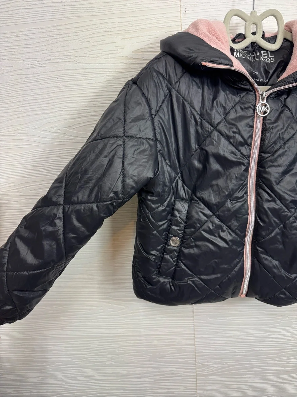 Girls Michael Kors Black Quilted Hooded Puffer Jacket‎ 7/8